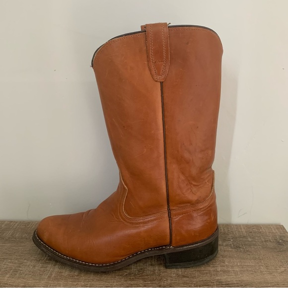 Men’s 10D ACME WELLINGTON Brown Leather Cowboy Boots 9096 Cushioned Insole EXC - Picture 5 of 16